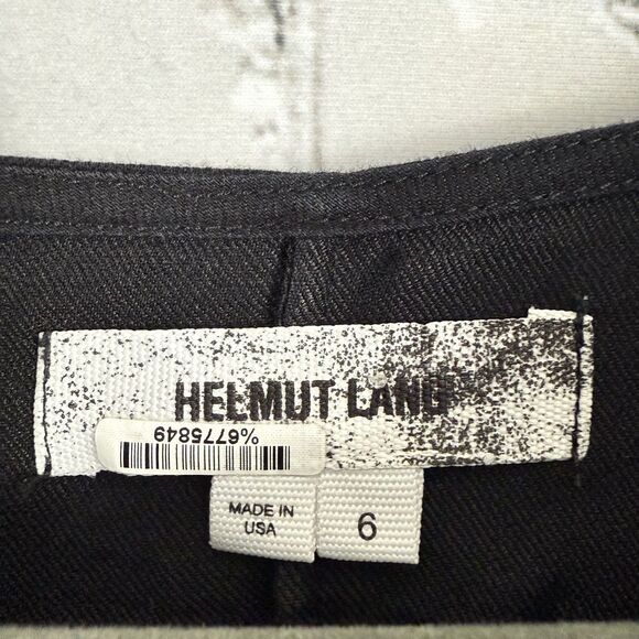 Helmut Lang Mini Draped Dress Black Asymmetrical Side Zipper Draped Neck - Picture 4 of 11